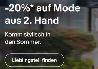 Ebay: Mode aus zweiter Hand nochmals 20 Prozent günstiger