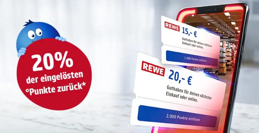 Rewe: 20 Prozent Payback-Punkte zurück