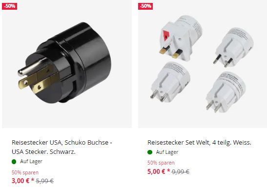 Vivanco: Reisestecker ab 6,99 Euro frei Haus