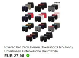 Riverso: Boxershorts im Sechserpack für 27,95 Euro frei Haus