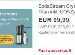 Ebay: SodaStream Crystal 3.0 mit drei Flaschen für 99,99 Euro