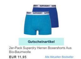 Ebay: 2 x Superdry-Boxershorts aus Bio-Baumwolle für 9,56 Euro