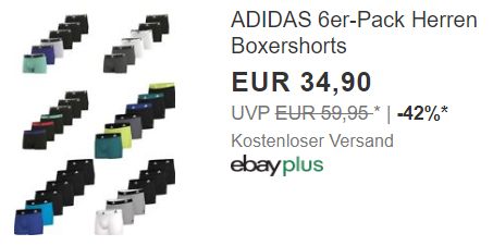 Adidas: Boxershorts im Sechserpack für 34,90 Euro