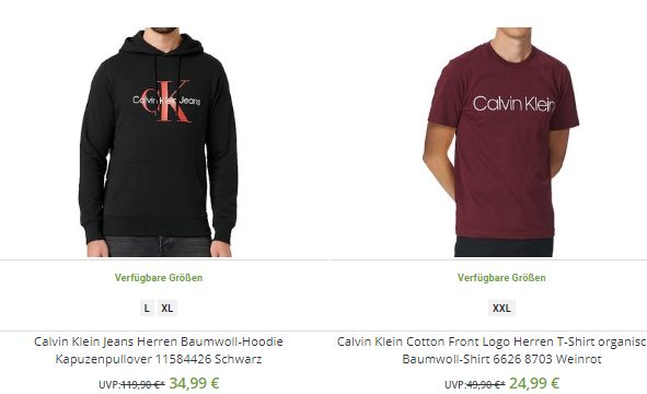 Calvin Klein: Hoodie für 34,99 Euro frei Haus