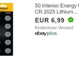 Ebay: 50er-Pack CR2025-Batterien für 6,99 Euro