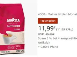 Amazon Prime: „Lavazza Caffè Crema Classico“ für 10,99 Euro