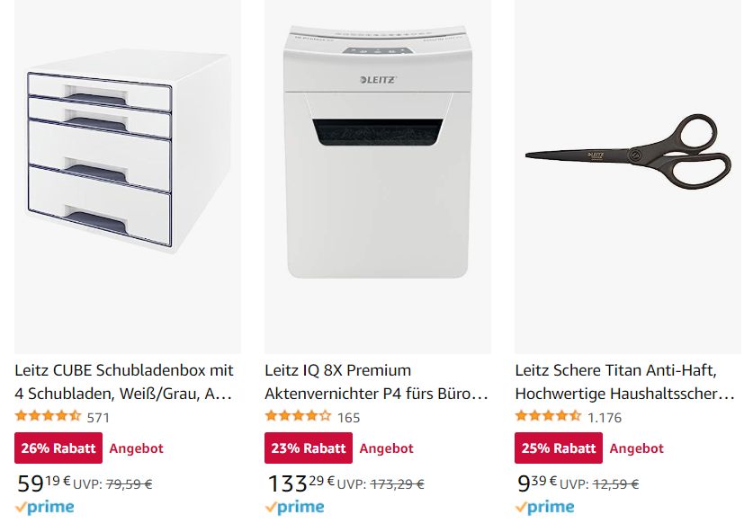 Leitz: Büroartikel via Amazon mit Rabatt