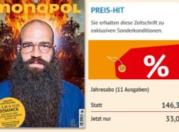 Monopol: Jahresabo für 33 statt 146,30 Euro