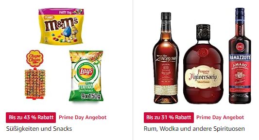 Prime Day: Lebensmittel und Spirituosen im Überblick