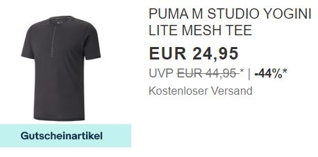 Puma: Yogini Lite Trainings-Shirt für 21,21 Euro