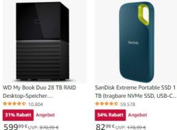 Amazon: „SanDisk Extreme Portable SSD“ mit 1 TByte für 82,99 Euro