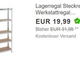 Ebay: Schwerlastregal für 19,99 Euro frei Haus