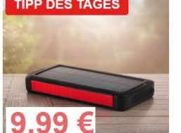 Druckerzubehoer: Solar-Powerbank für 9,99 Euro