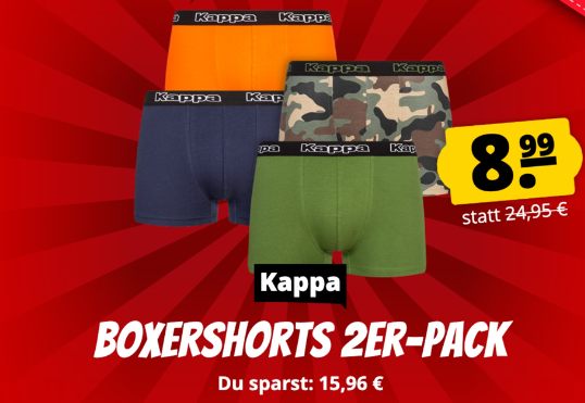 Kappa: Doppelpack Boxershorts für 8,99 Euro