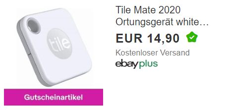 Ebay: Ortungsgerät Tile Mate 2020 für 13,41 Euro frei Haus