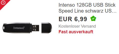 Ebay: Intenso USB-Stick mit 128 GByte für 6,99 Euro frei Haus