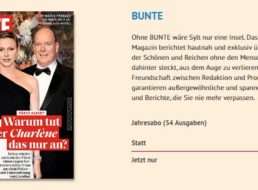 Bunte: Jahresabo für 20 statt 259,20 Euro