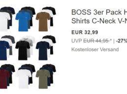 Boss: T-Shirts im Dreierpack für 32,99 Euro