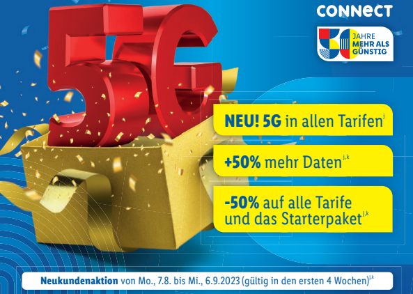 Lidl Connect: 5G und 50 Prozent mehr Daten