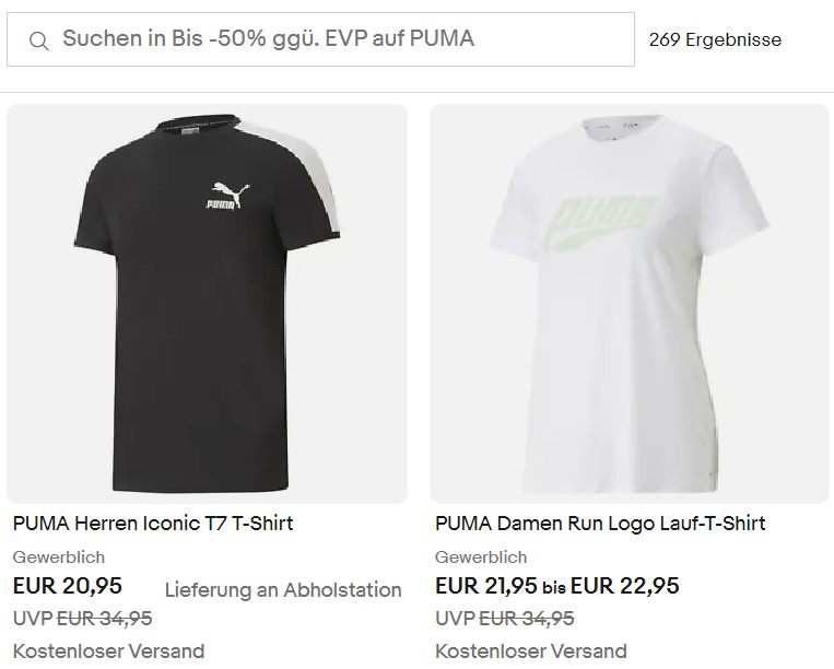 Puma: Sale bei Ebay mit bis zu 50 Prozent Rabatt