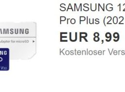 Ebay: Samsung Pro Plus SDXC mit 128 GByte für 8,99 Euro