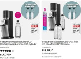 Ebay: Sodastream-Aktion mit Gratis-Karaffen