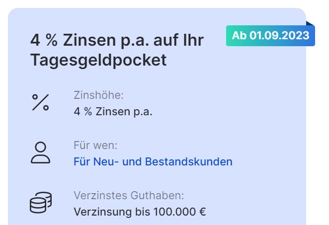 Tagesgeld: 4 Prozent Zinsen via Check24