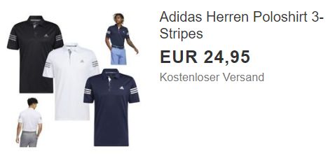 Ebay: Adidas-Poloshirts für 24,95 Euro frei Haus