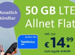 Freenet: Monatliche kündbare Datenflat mit 50 GByte LTE für 14,99 Euro