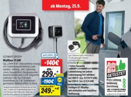 Lidl Plus: Wallbox „Ultimate Speed USWB 11 A1“ für 249 Euro