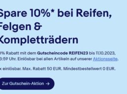 Ebay: Reifen und Kompletträder mit zehn Prozent Rabatt