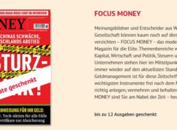 Gratis: „Focus Money“ 90 Tage zum Nulltarif frei Haus