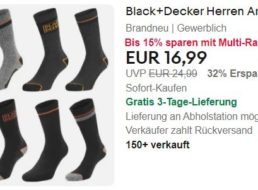 Ebay: Zehnerpack Herren-Arbeitssocken für 16,99 Euro