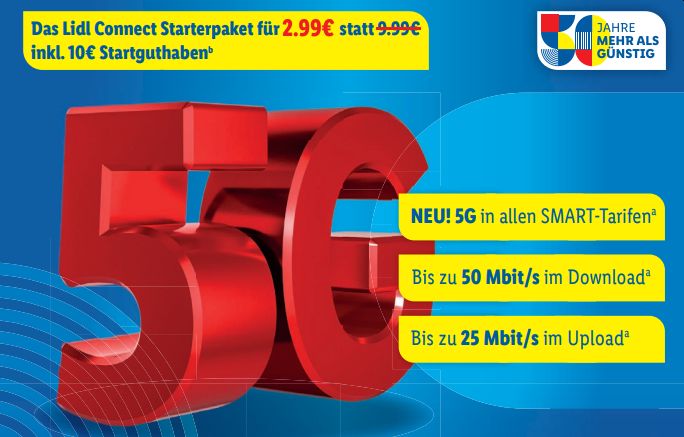 Lidl Connect: mit Guthaben für 2,99 10 Euro SIM-Karte Euro –