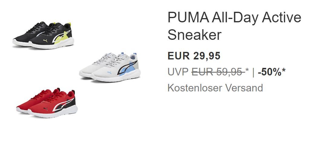 Puma: Sneaker "All Day Active" für 29,95 Euro frei Haus