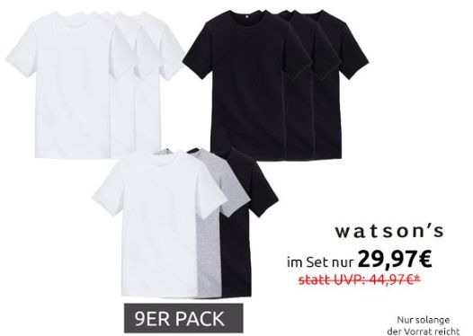 Bio-Baumwolle: 9er-Pack T-Shirts für 29,97 Euro frei Haus