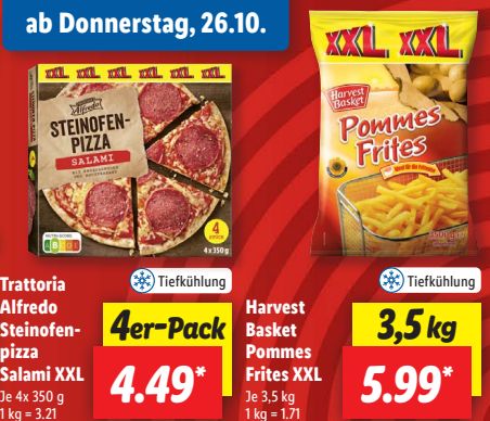 Lidl: XXL-Woche mit Pommes-Großpackungen und mehr