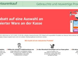 Amazon Retourenkauf: 30 Prozent Rabatt bis Montag