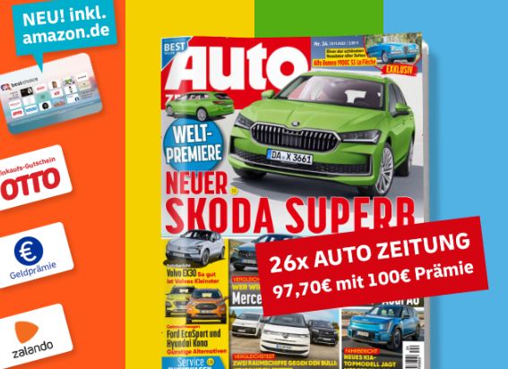 "Auto Zeitung": Jahresabo für 97,70 mit Prämie über 100 Euro