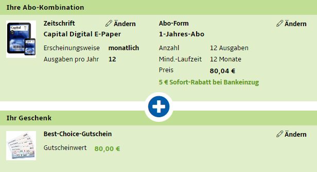 Capital: E-Paper für 75,04 Euro mit Gutschein über 80 Euro