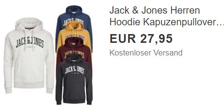 Jack & Jones: Hoodies für 27,95 Euro frei Haus