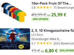 Fruit of the Loom: T-Shirts im Zehnerpack ab 24,69 Euro