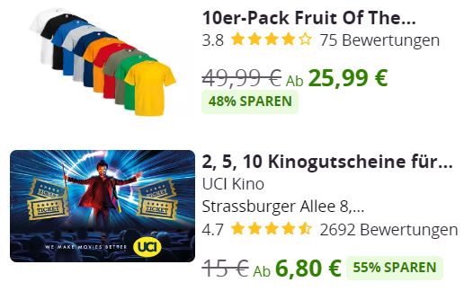 Fruit of the Loom: T-Shirts im Zehnerpack für 24,69 Euro