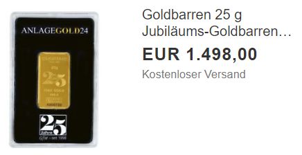 Knaller: Goldbarren bei Ebay mit nur 2,4 Prozent Aufpreis