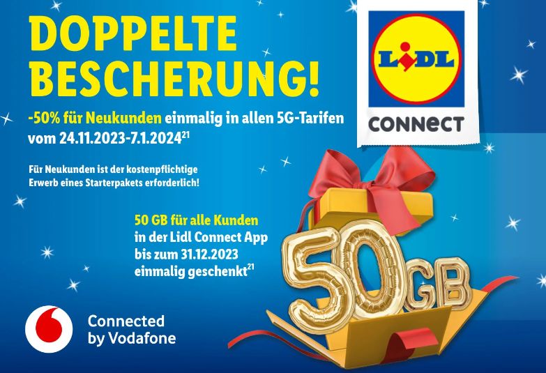 Gratis: 50 GByte Datenvolumen bei "Lidl Connect" geschenkt