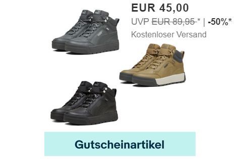 Puma: Boots für 36 Euro frei Haus mit Ebay-Gutschein