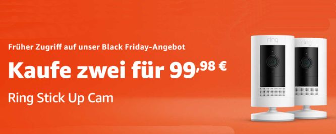 Ring: Doppelpack Überwachungskameras für 99,98 Euro