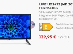 Medion: Full-HD-TV Life E12422 mit DVD-Player für 139,95 Euro