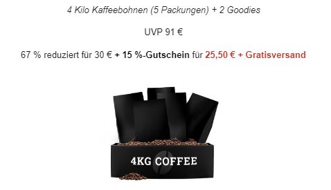 Cafori: "Mystery Box" mit 4 Kilo Kaffeebohnen für 25,50 Euro frei Haus