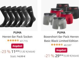 Puma: Sale bei Amazon mit Schnäppchen ab 11,49 Euro
